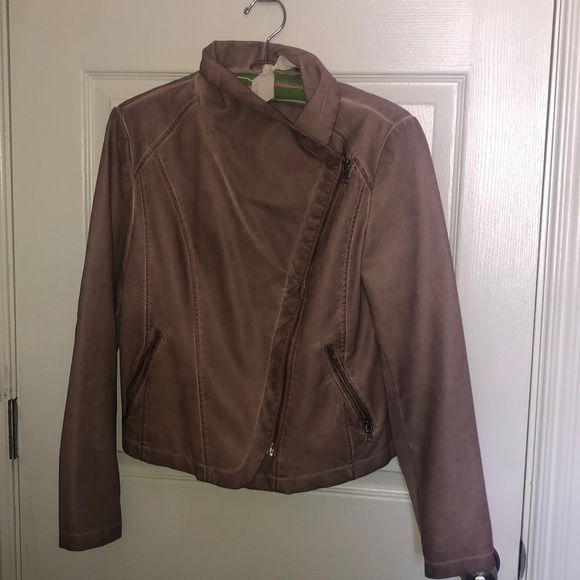 Maybe faux leather jacket worn once - Picture 1 of 4
